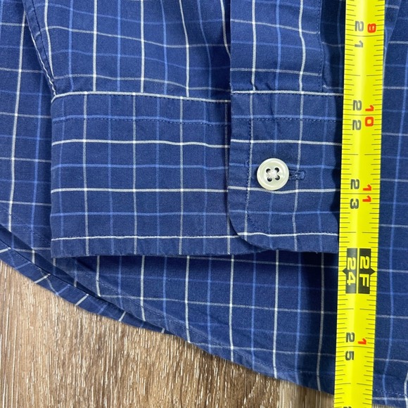 VTG Ralph Lauren Blake Button-Up Mens XL Blue Pony Cotton Windowpane Long Sleeve - Picture 8 of 16